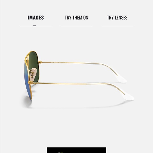 GREEN RAY BAN AVIATORS REFLECTIVE with case - Picture 2 of 4